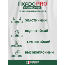 Клей для обуви и подошв, кожи и ПВХ лодок. Водостойкий Прозрачный FIXADO 60мл
